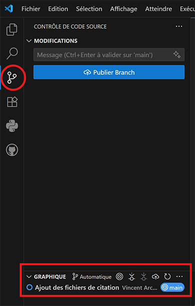 VS Code Git staged changes