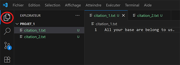 VS Code Explorer with new files